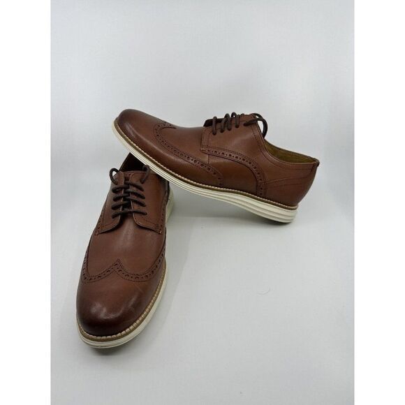 Cole Haan Mens Size 10 OriginalGrand Wingtip Oxford Woodbury/Ivory C26471 - Picture 1 of 5